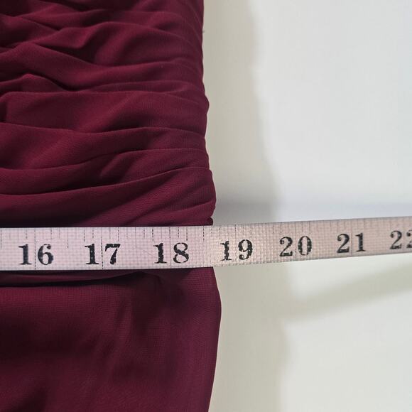 AW BRIDAL 16 2X plus burgundy Aderes bridesmaid formal party maxi dress NEW B135 - Picture 7 of 10